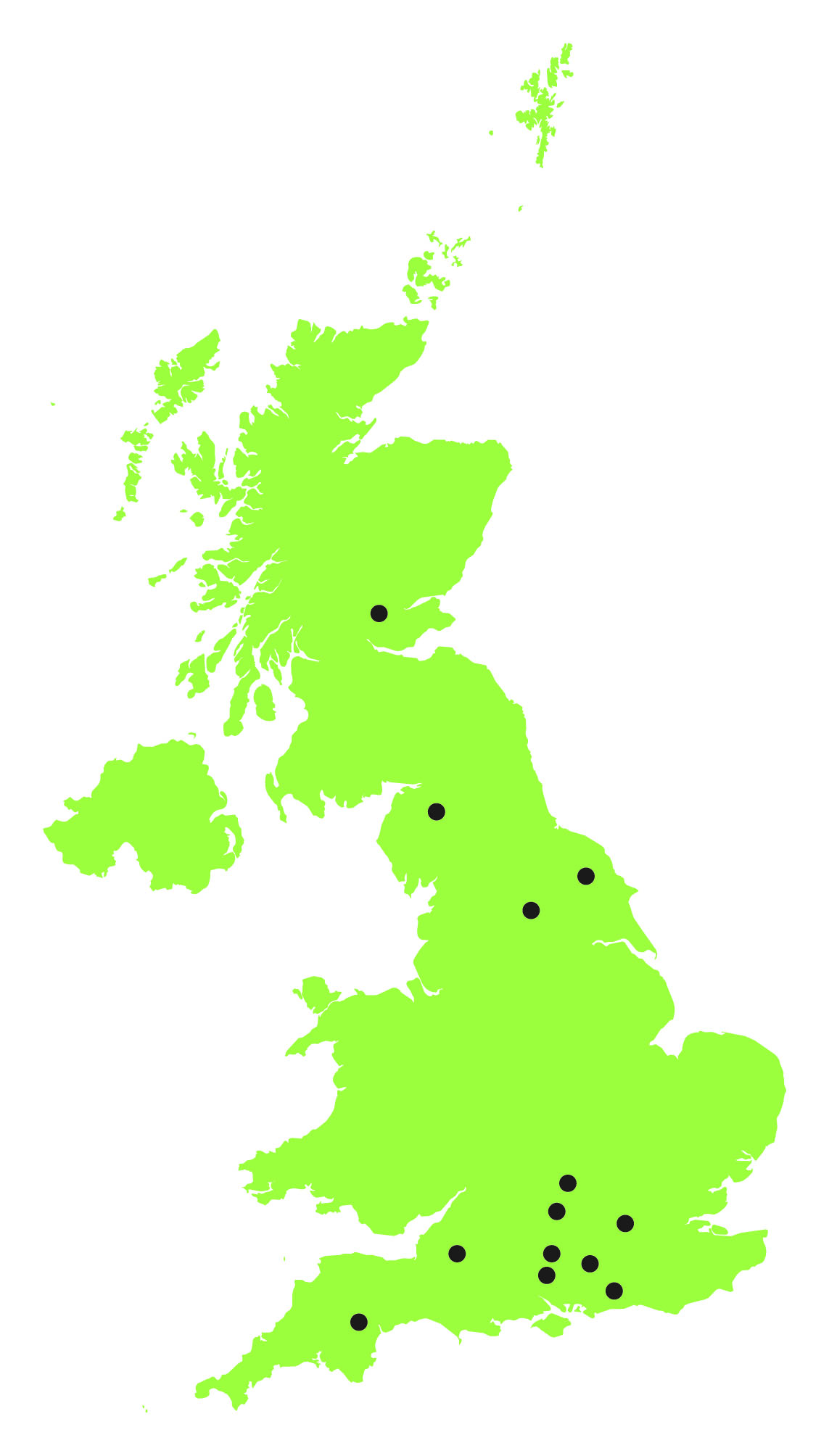 Member Locations throughout the UK